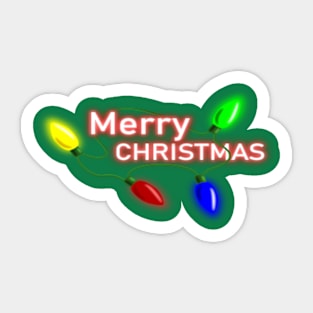 Merry Christmas Lights Sticker